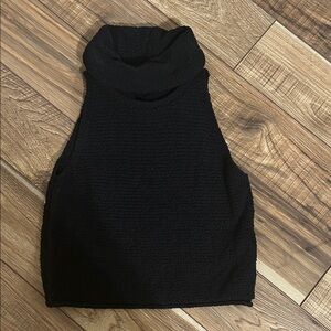 Black Sleeveless Knit Top